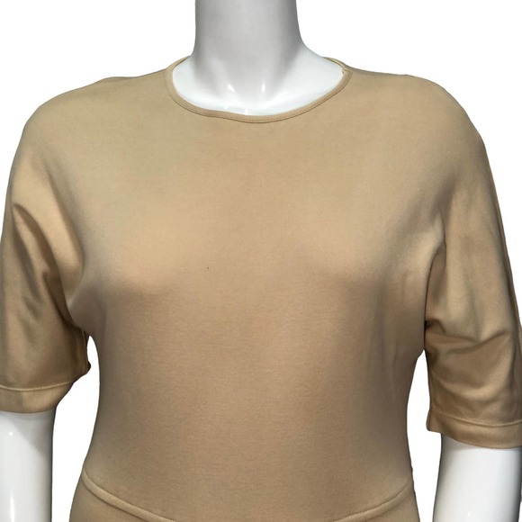 Donna Karan Womens Size M Beige Bodysuit Boxy Vintage Basic - Picture 2 of 12